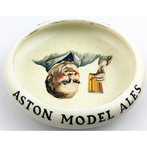 189 - FREDK. SMITHS ASTON MODEL ALES ASHTRAY. Large 6ins diam. dish.  Naturalistically coloured image of m... 