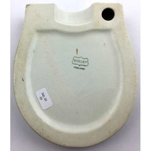 218 - WHITE HORSE WHISKY HORSESHOE SHAPED ASHTRAY. 5ins x 4.2ins. Flat form featuring coat of arms above &... 