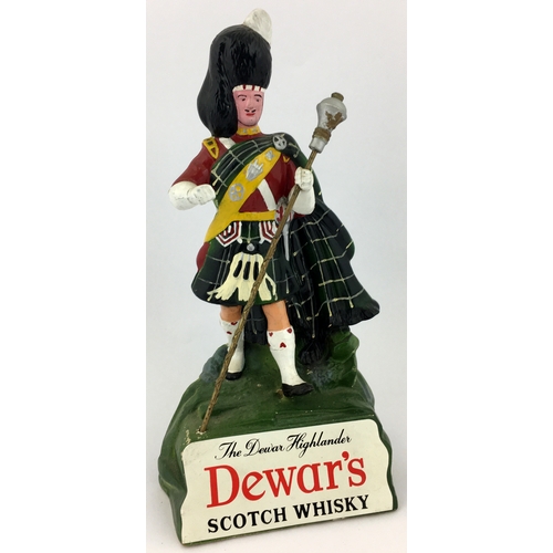 270 - DEWARS SCOTCH WHISKY  BACK BAR ADVERTISING STATUETTES. 9.5ins & 5 ins tall. Full kitted highlander -... 