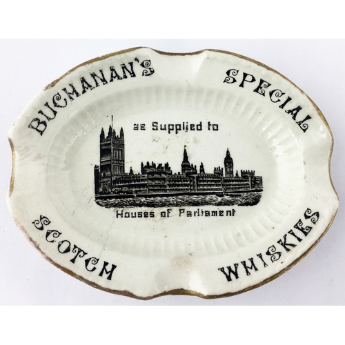 311 - BUCHANANS SPECIAL SCOTCH WHISKIES ASHTRAY. 4.2ins diam. Highly detailed Houses of Parliament pict. t... 