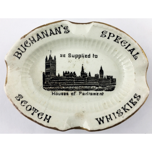 311 - BUCHANANS SPECIAL SCOTCH WHISKIES ASHTRAY. 4.2ins diam. Highly detailed Houses of Parliament pict. t... 