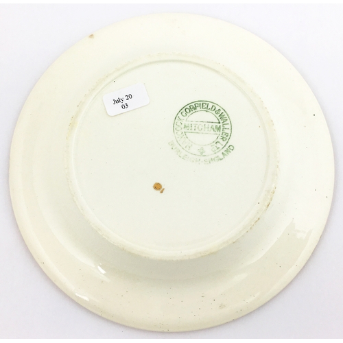 33 - MAGEE MARSHALL/ BOLTON WIGAN & BURTON ON TRENT ASHTRAY. 5.2ins diam. Ceramic ashtray featuring a col... 