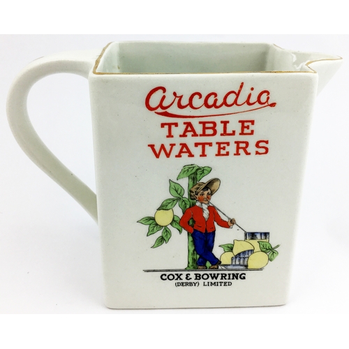 35 - COX & BOWRING DERBY ARCADIA FRUIT CRUSHES WATER JUG. 4.5ins tall. Similar style to previous lot exce... 