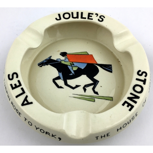 66 - JOULES STONE ALES DICK TURPIN ASHTRAY. 5.5ins diam. Art Deco  style - black outer lettering, coloure... 