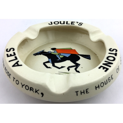 66 - JOULES STONE ALES DICK TURPIN ASHTRAY. 5.5ins diam. Art Deco  style - black outer lettering, coloure... 