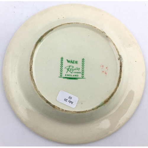 77 - STONES ALES ASHTRAY. 5.4 diam. Circular red print ashtray/ dish with cartoon like ctentral pict. ima... 