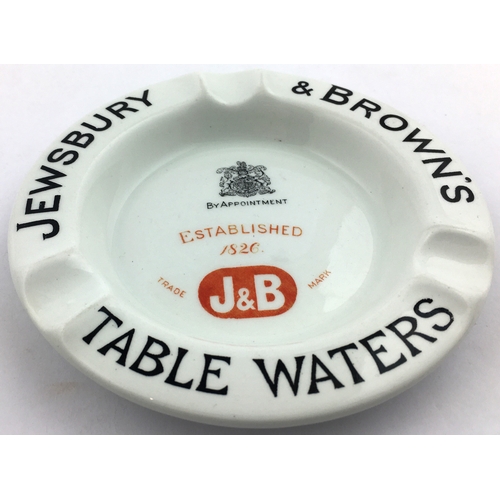 8 - JEWSBURY & BROWNS TABLE WATERS ASHTRAY. 5ins Black perimeter lettering, black & red transfer to cent... 