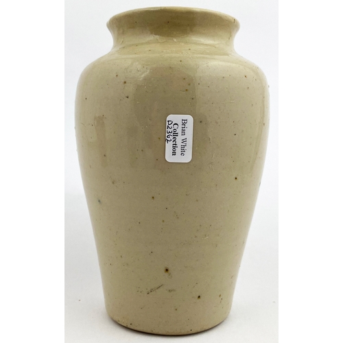 125 - STRANRAER CREAM POT. 5.5ins tall. Brown transfer. PURE FRESH CREAM/ WIGTOWNSHIRE CREAMERY CO. Milk m... 