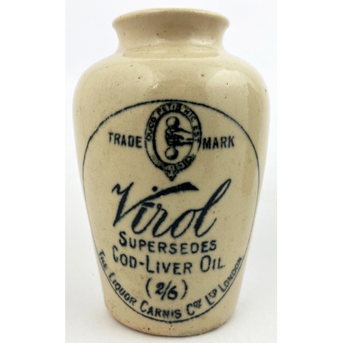 138 - FURNITURE POLISH & VIROL DUO. Tallest 6.25ins. Black transfer COOPER & COâs/ FURNITURE POLISH/ GLA... 