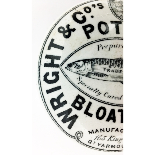 173 - WRIGHT & COâS GT YARMOUTH POTTED BLOATERS POT LID. (APL p458, 21a) 3.75ins diam. Finely engraved, ... 