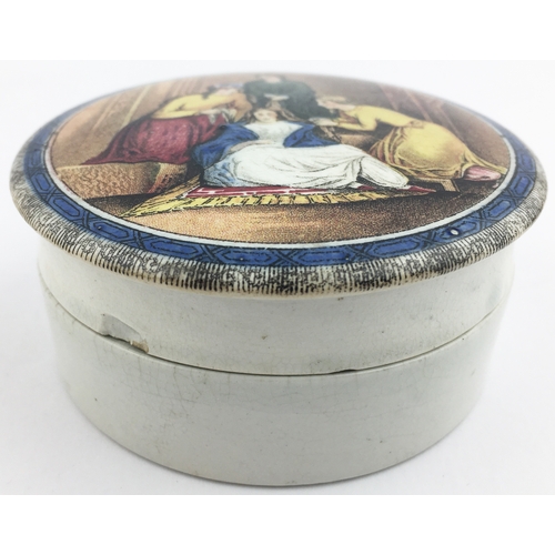 25 - THE BRIDE PRATT LID & BASE. (KM97) 3.5ins diam. Multicoloured, Slight surface scratch & minor flange... 