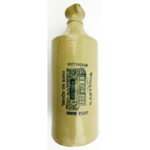 282 - NOTTINGHAM BULK POTTERY INK.  8.75ins tall. Green/ grey glaze, blue-black transfer, small rear handl... 