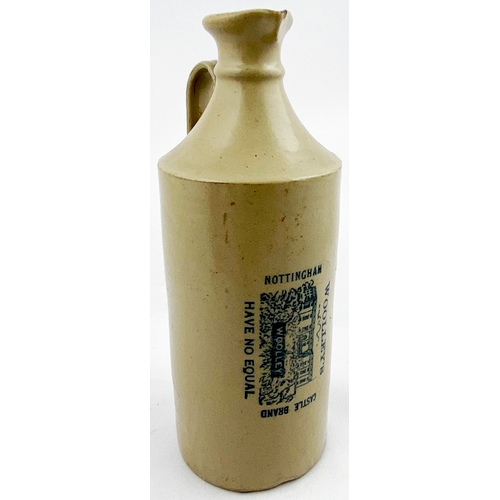 282 - NOTTINGHAM BULK POTTERY INK.  8.75ins tall. Green/ grey glaze, blue-black transfer, small rear handl... 
