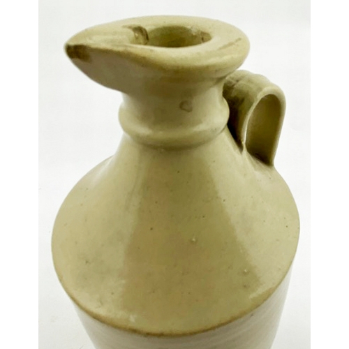 282 - NOTTINGHAM BULK POTTERY INK.  8.75ins tall. Green/ grey glaze, blue-black transfer, small rear handl... 