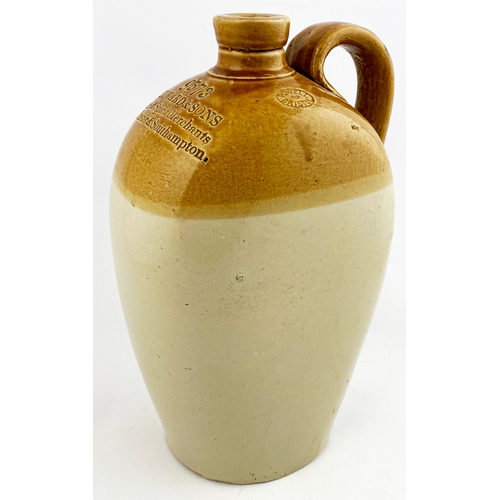 318 - WINCHESTER & SOUTHAMPTON FLAGON. 12ins tall, t.t. Bristol type glaze. Shoulder impressed 9573/ AYLWA... 