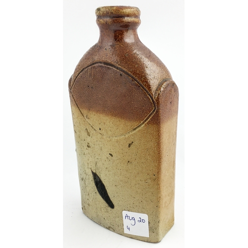 321 - BLETCHINGLY FLASK. 7ins tall, t.t. salt glaze rectangular flask with rounded shoulders.  Impressed W... 