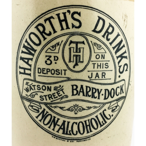 62 - BARRY DOCK NON- ALCOHOLIC FLAGON. 13ins tall. T.t., black transfer HAWORTHS DRINKS/ WATSON/ STREET... 