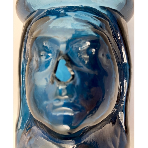 79 - QUEEN VICTORIA FIGURAL FAIRY LIGHT. 4ins tall. Royal Blue glass Queen Victoria figural head embossed... 