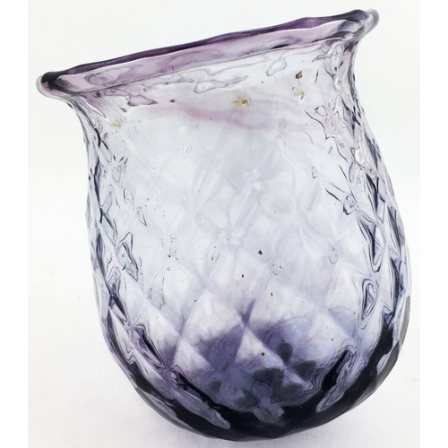 80 - PURPLE TINGED NIGHT LIGHT. 3.5ins tall. Clear glass with striations/ whisps of purple. Very rare and... 