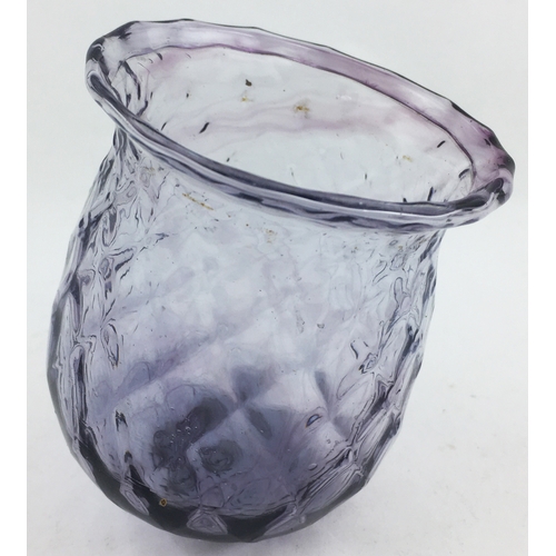 80 - PURPLE TINGED NIGHT LIGHT. 3.5ins tall. Clear glass with striations/ whisps of purple. Very rare and... 