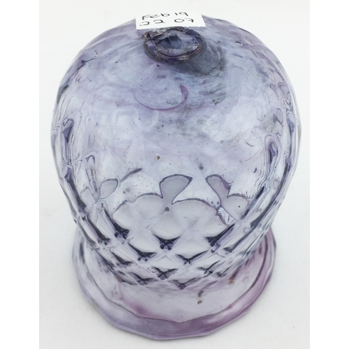 80 - PURPLE TINGED NIGHT LIGHT. 3.5ins tall. Clear glass with striations/ whisps of purple. Very rare and... 