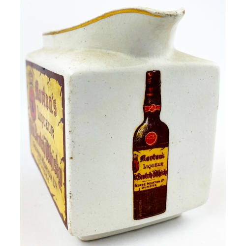 101 - DUNDEE OLD SCOTCH WHISKY PUB JUG. 4ins tall. Rectangular bodied, transfer to three sides. MORTONâS... 