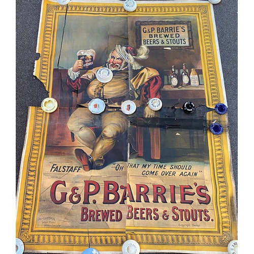 93 - G & P BARRIES POSTER. 78 x 60ins. Very thin delicate paper, comes in 4 parts with a duplicate of one... 