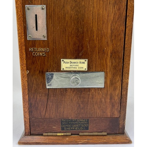 24 - WILLS CAPSTAN NAVY CUT CIGARETTE MACHINE. 23ins tall, 7ins wide, 8.25ins length. Wooden machine with... 