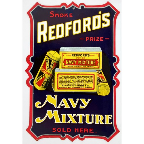 119 - REDFORDS NAVY MIXTURE SHOWCARD. 12 x 8ins. Die cut hanging showcard with colourful image of Redfords... 