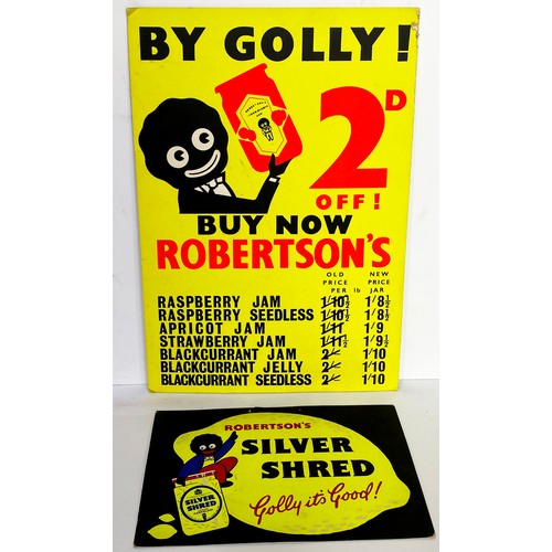 148 - ROBERTSONS CARD ADVERTS DUO. Largest 11 x 16ins. Neon colours with the famous golly on them. A few c... 