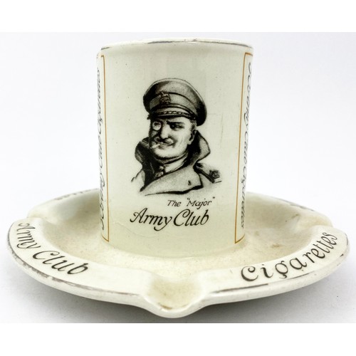 237 - ARMY CLUB CIGARETTES ASHTRAY. 5ins diam. Circular shtray and Multicoloured sandhurst crest to revers... 