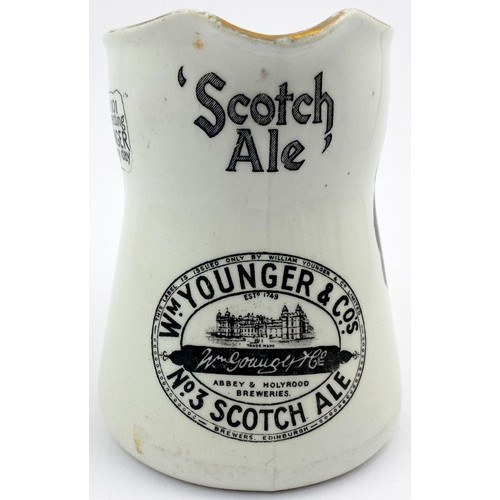 287 - WM YOUNGER & COS NO 3 SCOTCH ALE PUB JUG. 4.5ins tall. Another variation, taller & slimmer, older ma... 