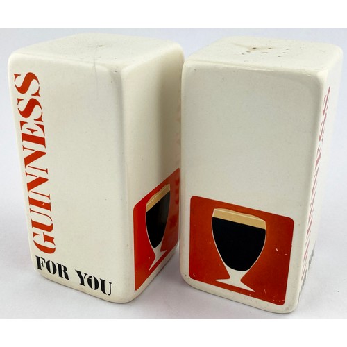 309A - GUINNESS SALT & PEPPER POTS. 5ins tall. Rectangular shakers, both different holes to top GUINNESS/ F... 