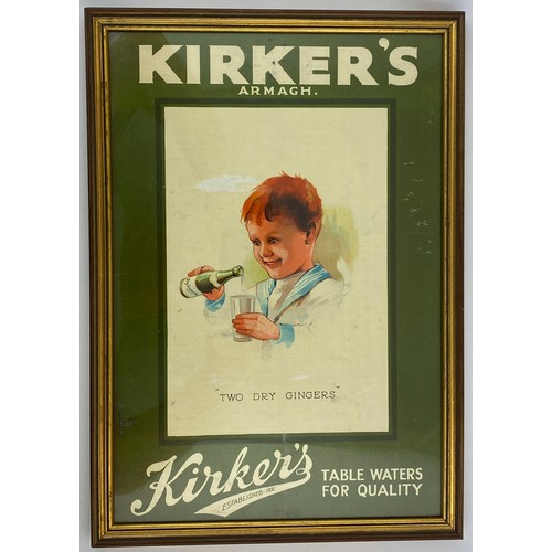 311 - IRISH FRAMED ADVERT. 12 x 16.5ins. Little boy with ginger hair & bottle of ale pict to centre with s... 