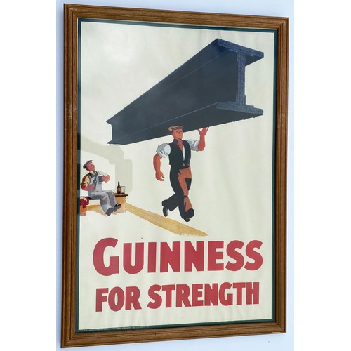 313 - GUINNESS FRAMED POSTER TRIO. 22 x 32ins. Not original but still very decorative with colourful image... 