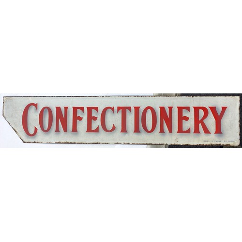 331 - CONFECTIONERY ENAMEL SIGN. 30 x 6ins. Rectangle shape, white with red lettering. IMPERIAL ENAMEL CO ... 