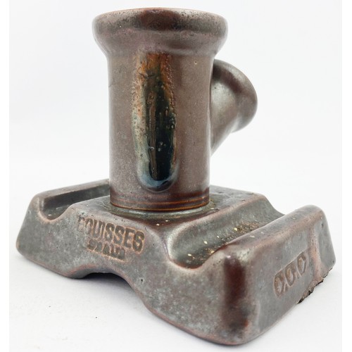 32 - TRADESMANS PLUMBERS PIPE FITTING. 3.5ins tall. Dark bown salt glaze tradesmans pipe - to promote sal... 