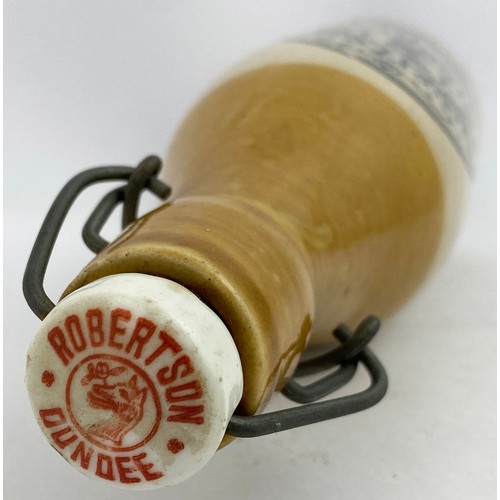 66 - DUNDEE GINGER BEER BOTTLE. 8.6ins tall. Ch., t.t. Intact original swing stopper. ROBERTSONS/ GINGER ... 