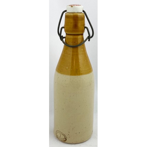 66 - DUNDEE GINGER BEER BOTTLE. 8.6ins tall. Ch., t.t. Intact original swing stopper. ROBERTSONS/ GINGER ... 