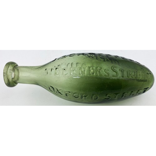 70 - J SCHWEPPE & CO HAMILTON.  8.25ins long. Light olive green glass. Embossed J.SCHWEPPE & CO/ 51 BERNE... 