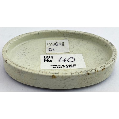 13 - EDINBURGH CARBOLIZED POT LID. 3.2ins x 2.25ins diam. Oval shape HYGIENIC/ CARBOLIZED/ TOOTH PASTE fr... 