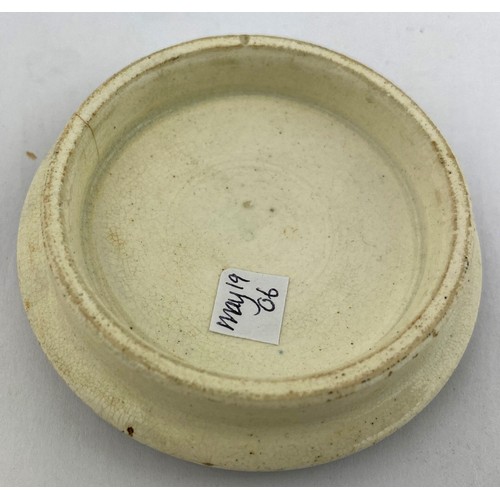 18 - LEAMINGTON SPA POT LID. 2.75ins diam. MRS WILLIAMS/ NUTRITIVE CREAM/ FOR RESTORING WEAK HAIR/ AND FO... 