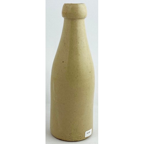 53 - CARLISLE GINGER BEER BOTTLE. 8ins tall. All white ch., cork closure. 8ins tall. A very high quality ... 