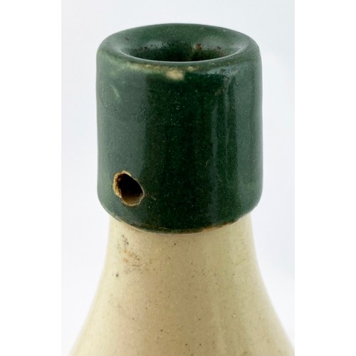 59 - KIMBERLEY FACTORY SOUTH AFRICAN GINGER BEER BOTTLE. 10.5ins tall. Ch., dark jade green top, swinger ... 