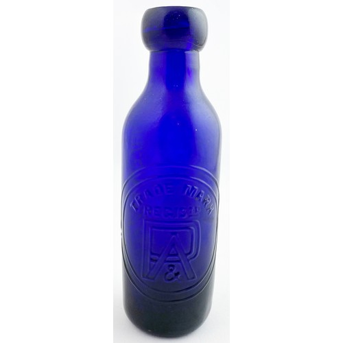 71 - CARLISLE COBALT MINERAL WATER BOTTLE. 6.6ins tall. Small 6oz (?) straight sided cobalt blue glass cy... 