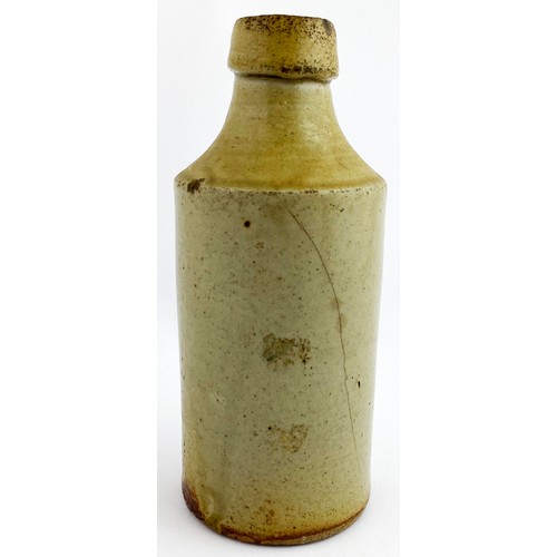 78 - BLACKBURN DATED SLAB SEALED GINGER BEER. 6.4ins tall. Mid grey/ green slip type body glaze. Cut out ... 