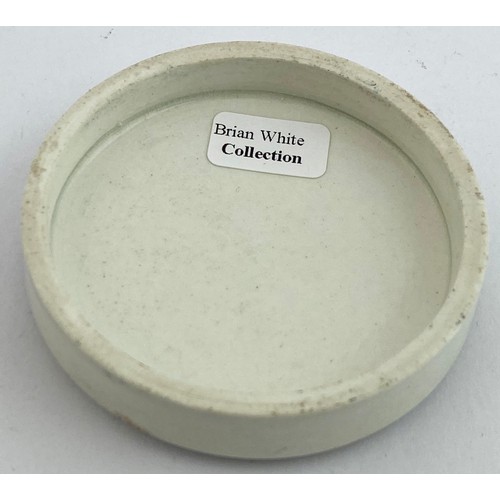 88 - LONDON COLD CREAM OF ROSES POT LID. 2.5ins diam. Black transfer BUCKLEY & CO SOUTH KENSINGTON/ LONDO... 