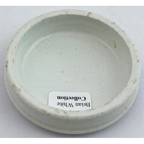 91 - J. ORD SMITH & CO ROSE COLD CREAM POT LID. 2.3ins diam. Black transfer. LUDGATE CIRCUS/ ROSE COLD CR... 