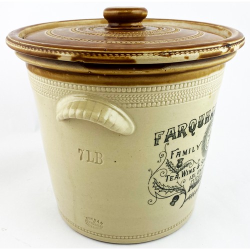 118 - ABERDEEN BUTTER. 8.7ins tall (to top of lid knob). T.t., handles to side, tan lid. Wheeled decoratio... 