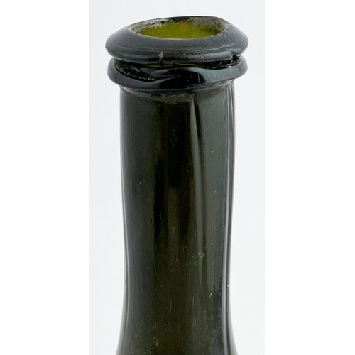 214 - ENGLISH LONG NECKED UTILTY BOTTLE. 9ins tall. Magnificent long necked octagonal bodied utility with ... 